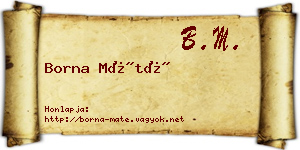 Borna Máté névjegykártya